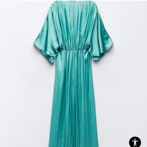 New Zara satin effect pleated ring jumpsuit small s